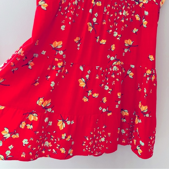 LC Lauren Conrad Ruffle-Sleeve Fit & Flare Dress - Red Lemon Orchard - Picture 5 of 11